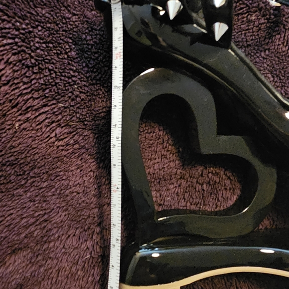Size Europe 37, U.S.A 6 1/2,Black, SHOW STORY Spiked, heart cut heal platforms! - Picture 15 of 15